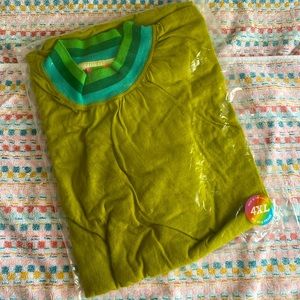 Big Bud Press Green Striped Mock Neck Tee